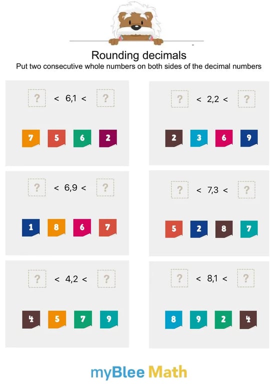 Rounding Decimal Numbers: Worksheet #1