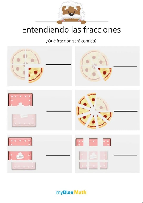 Comprender las fracciones: Hoja de ejercicios #3