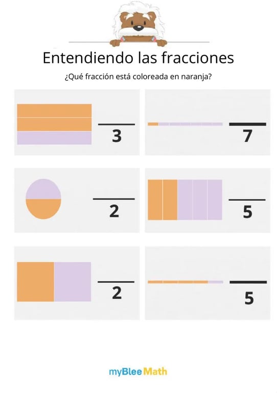 Comprender las fracciones: Hoja de ejercicios #5
