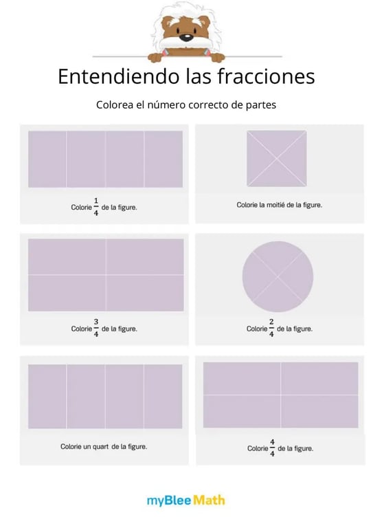 Comprender las fracciones: Hoja de ejercicios #8